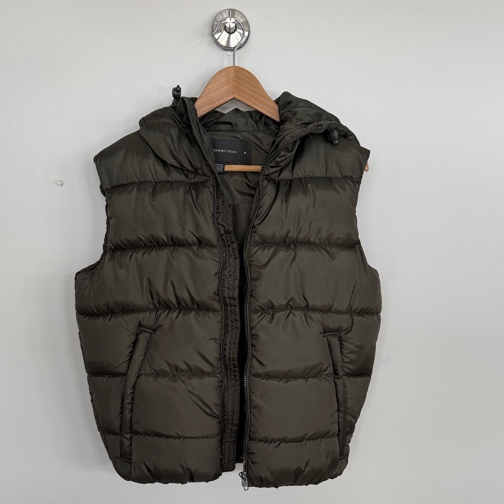 French Connection Dark Green Puffer Vest